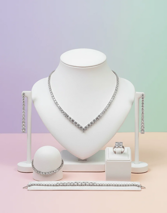 Classic V-Cut Crystal Jewelry Set